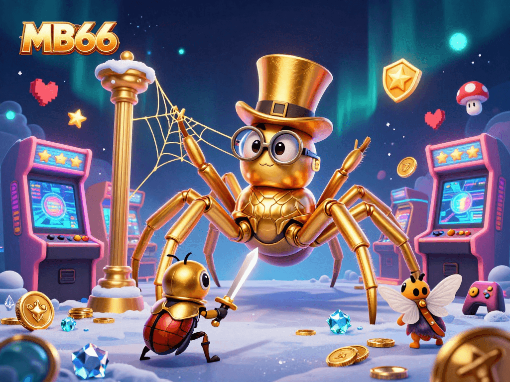 Engage in thrilling gameplay at MB66 with fun arcade machines and vibrant casino elements.