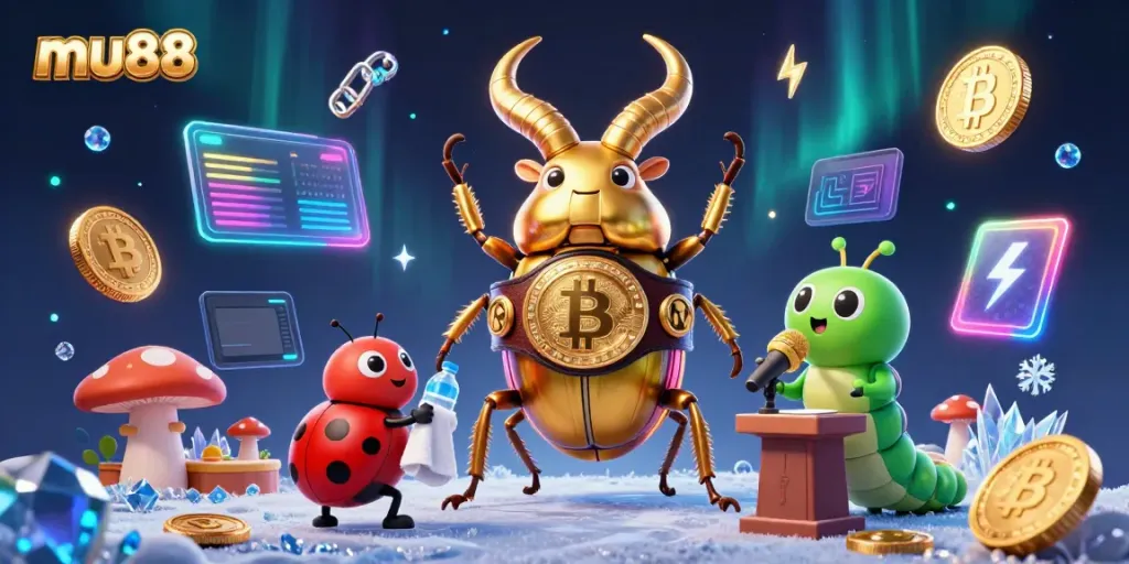 mu88 features engaging characters in a vibrant casino scene, showcasing exciting gambling elements.