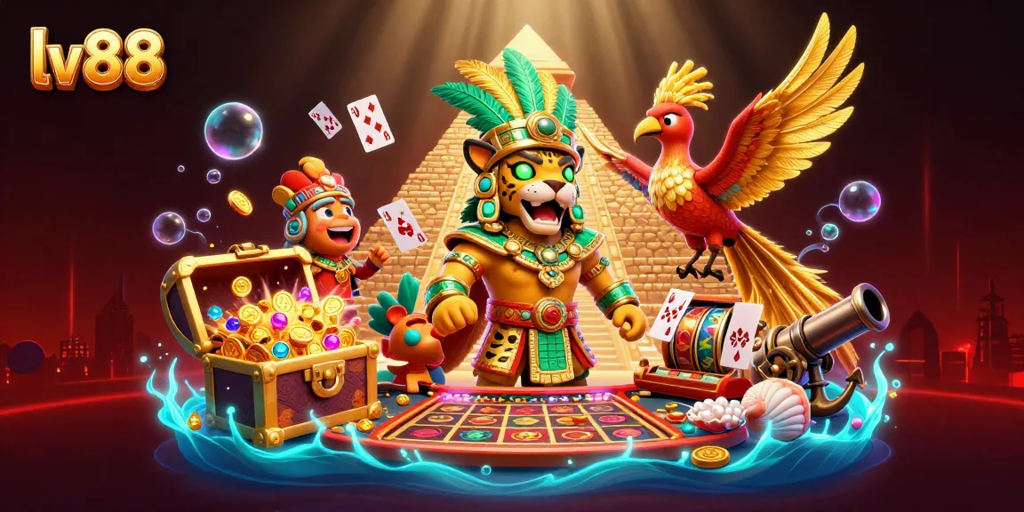 Experience thrilling gameplay at lv88 with unique 3D cartoon characters and vibrant casino elements.
