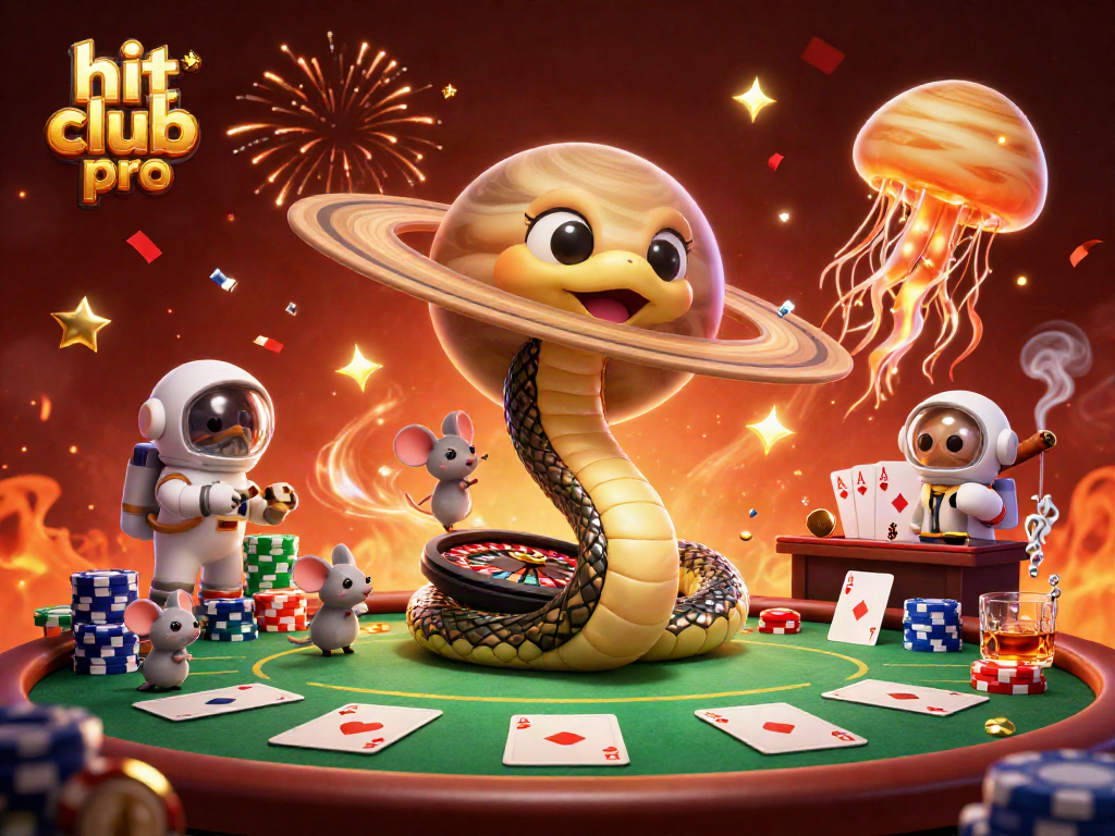 Place bets at hit club pro with cartoon characters celebrating over a cosmic roulette wheel.