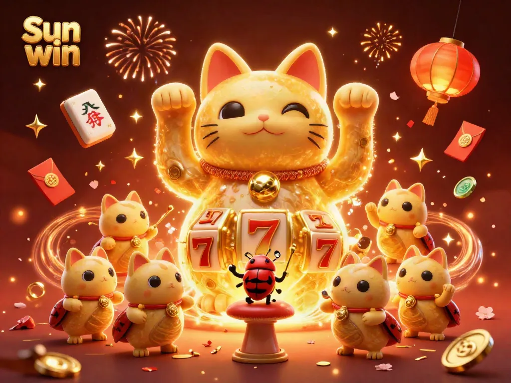 Play slots and win big with engaging visual elements in this Sun win online casino illustration.
