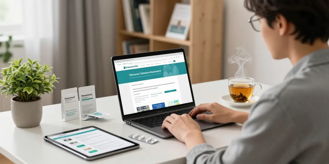 Buy amphetamine sulfate UK in a modern home office setup with health materials and a secure online pharmacy display.