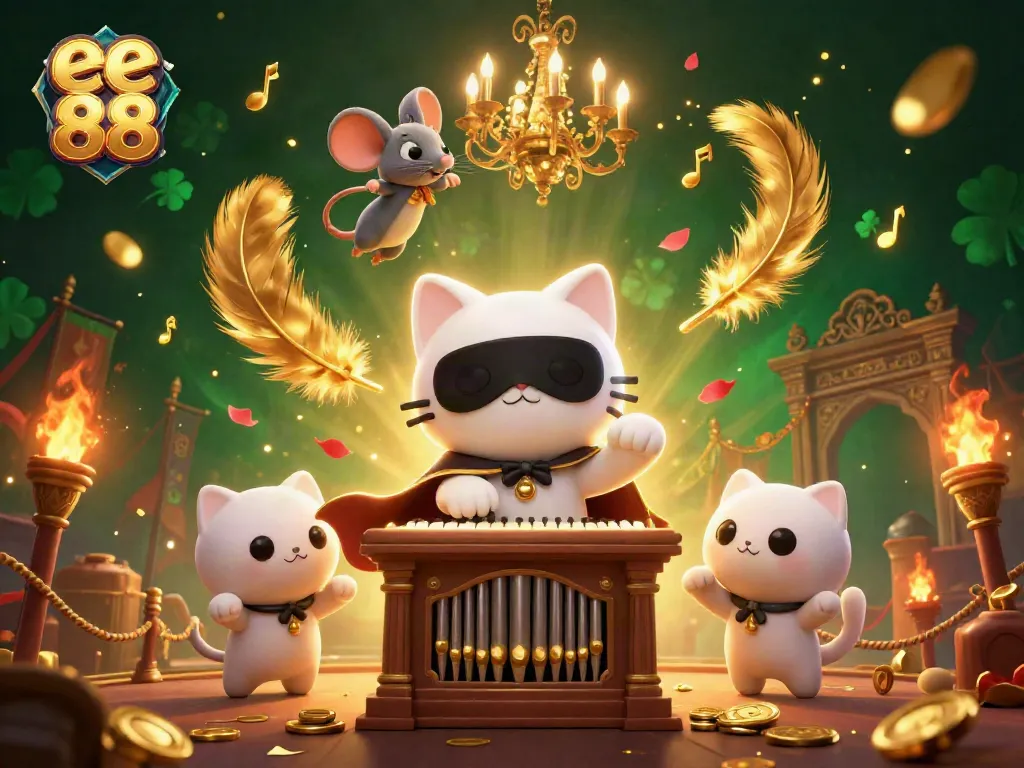Experience the thrill of winning with ee 88 in this vibrant casino illustration filled with dynamic characters and elements.