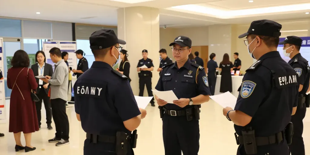 Professional security company providing trusted services at a local event.