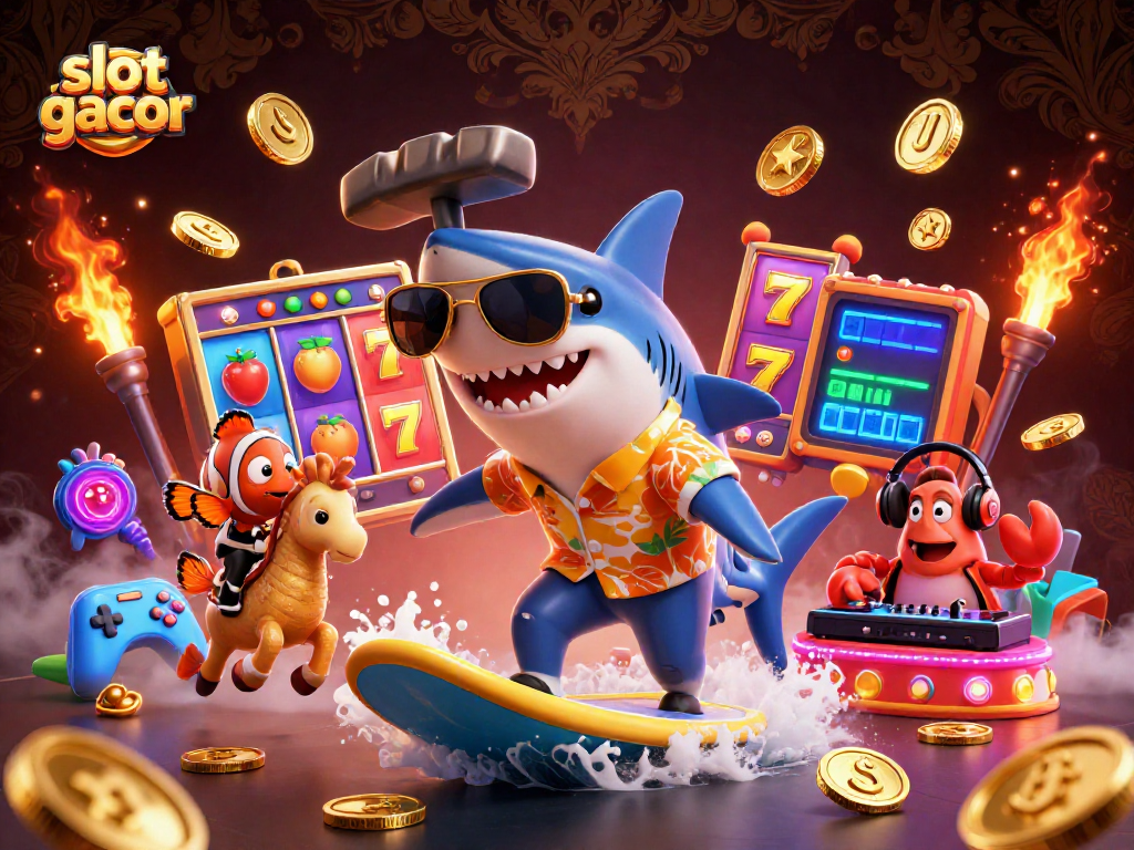 Experience thrilling slot gacor gameplay with vibrant 3D characters and casino elements.