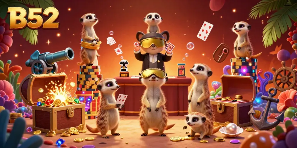 Experience exciting casino operations with B52’s meerkat dealers amidst treasure and dynamic gameplay.