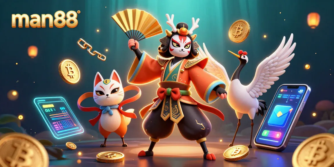 Experience the thrilling man88 casino with vibrant characters and crypto elements.