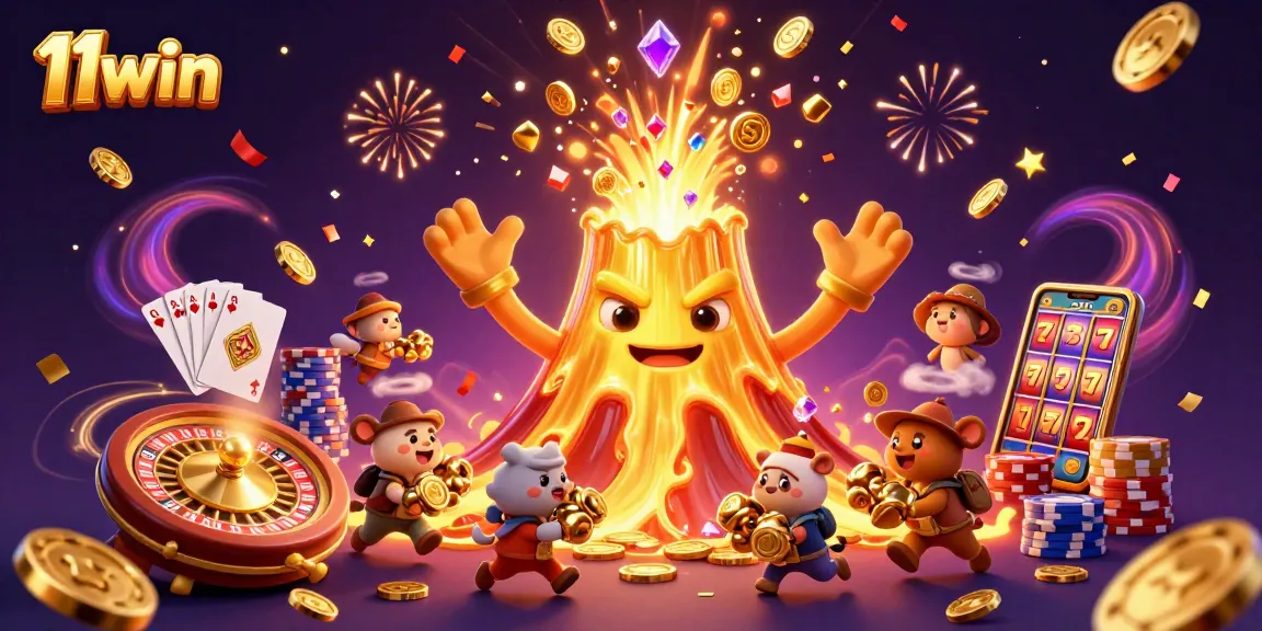 Experience the thrill of 11win with chaotic fun from a golden volcano erupting coins!