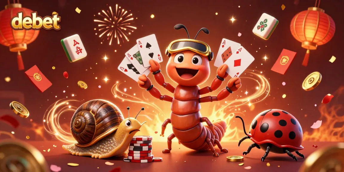 Engage in debet gaming with a lively scene of a millipede dealer and high-roller characters spinning luck.