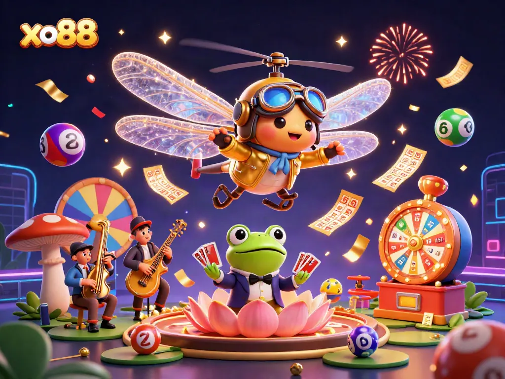 Engage in exciting gaming action with the colorful xo88 gaming environment showcasing vibrant lottery elements.