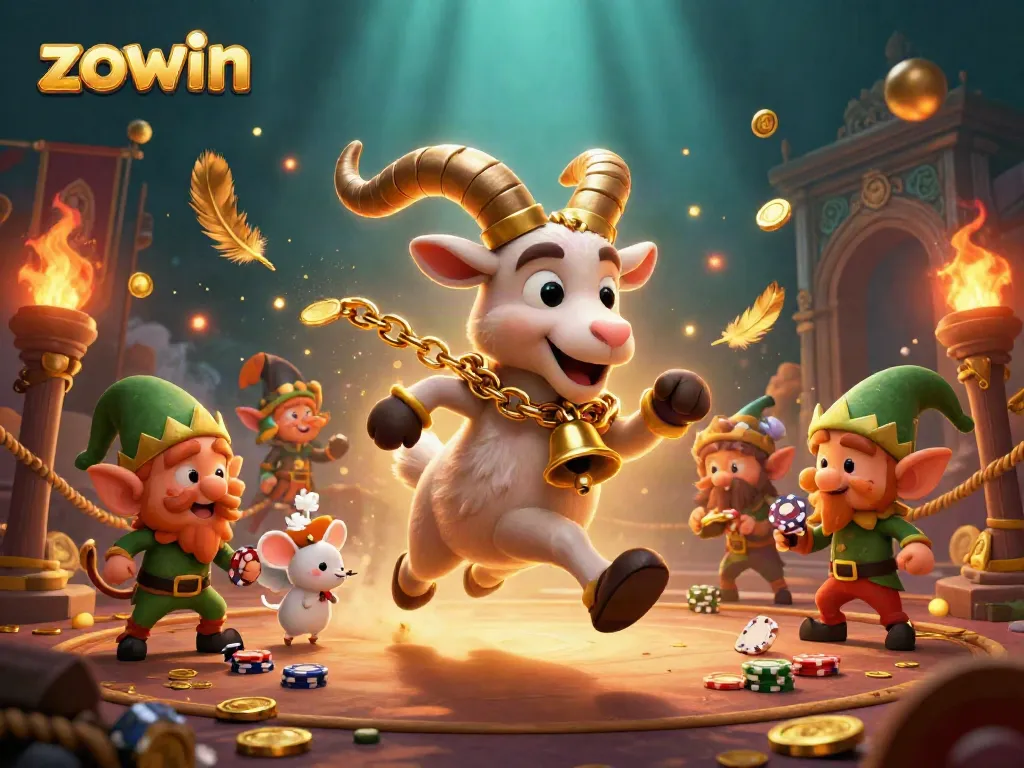 Join the festive chaos at Zowin Casino, where gremlins steal poker chips in a spooky holiday scene.