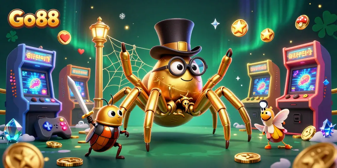 Experience an exciting game at Go 88 with unique characters in a vibrant, casino-themed environment.