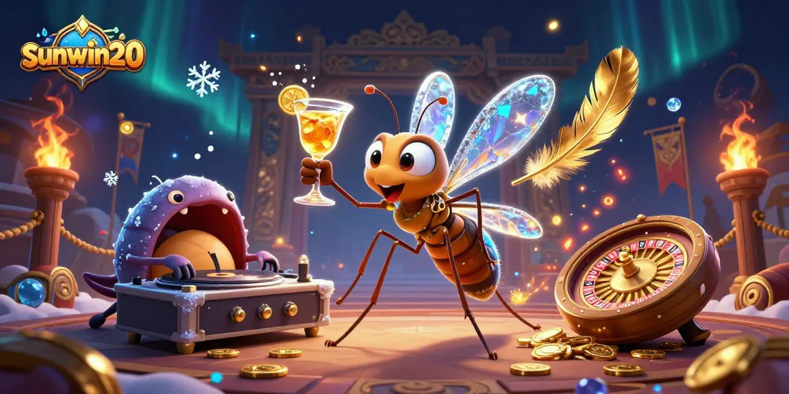 Experience the vibrant atmosphere of sunwin20 with our lively casino characters amid dynamic gaming elements.
