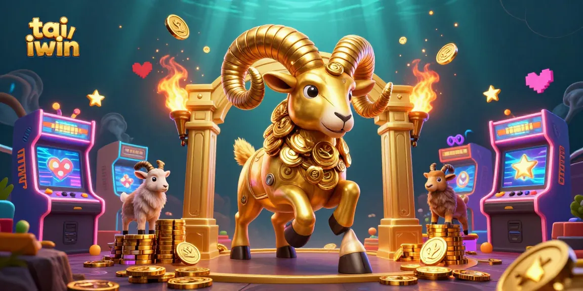 Experience tai iwin excitement with golden ram charging into a vibrant gaming world.
