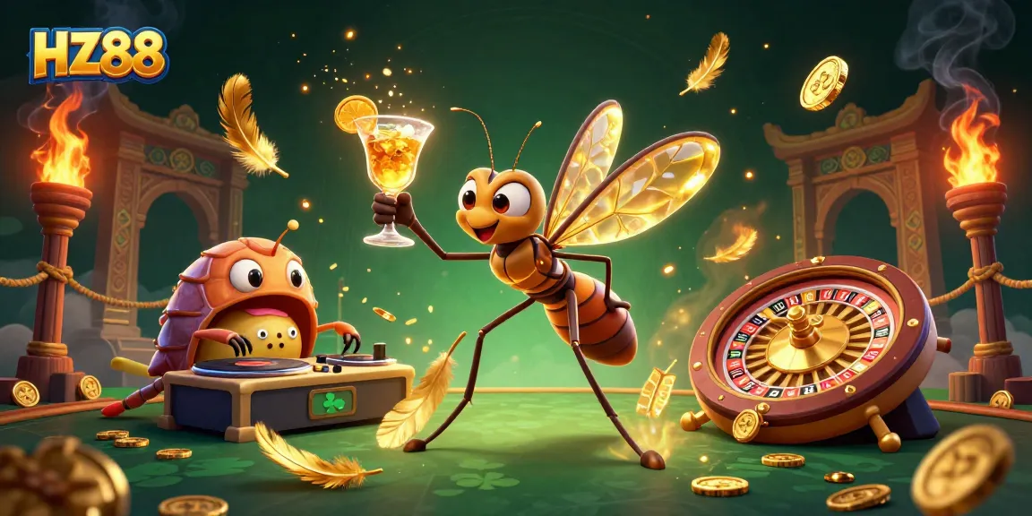 Experience HZ88's thrilling atmosphere with animated casino characters in a vibrant 3D setting.